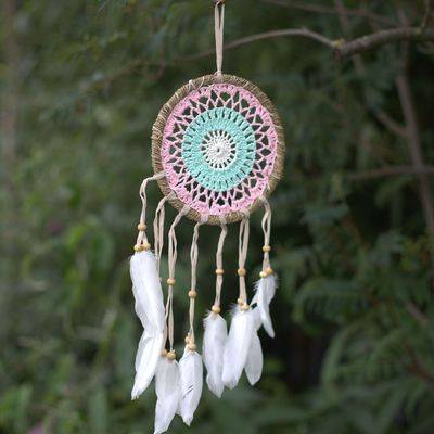 Dreamcatcher - Large Round - Macrame - Pink