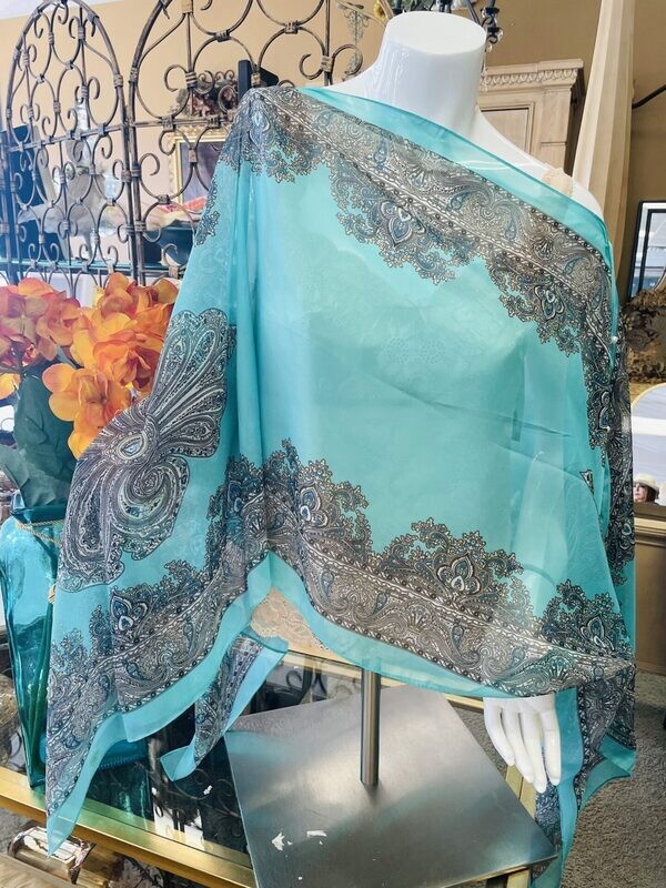 Poncho Scarf Light Teal