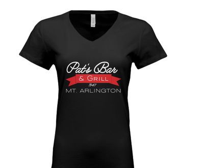 Woman's V-Neck T Blk