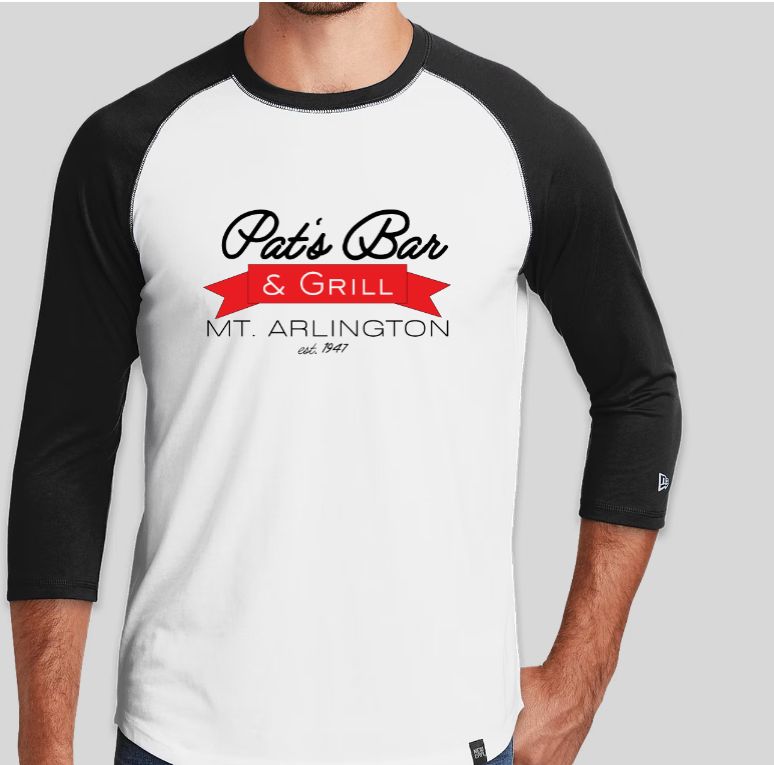 Men's Blk/Wht 3/4 Baseball Shirt