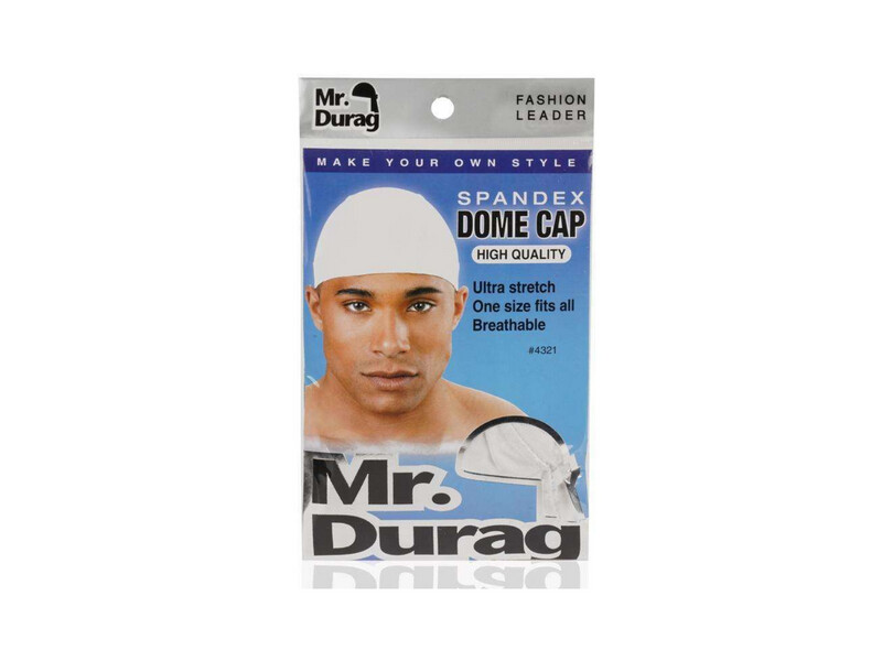 Mr. Durag High-Quality Spandex Dome Cap, Color: White