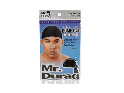 Mr. Durag High-Quality Cotton Dome Cap Black