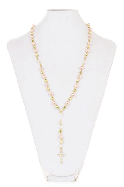 Multi Beads Cross Necklace