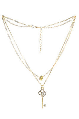 Rhinestone Key Necklace Set