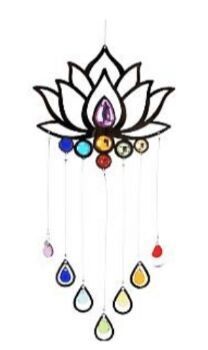 Lotus Suncatcher with Chakra Haning Beads