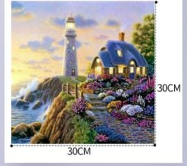 Lighthouse & Cottage Diamond Art