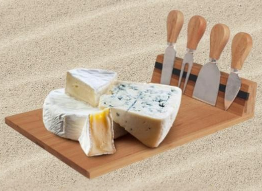 Bamboo Cheese Board with Magnetic Knife Strip