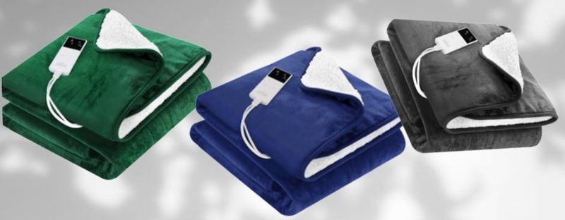 Electric Throw Rug Heated Blanket with Sherpa Reverse