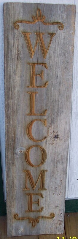 Laser engraved gray board sign