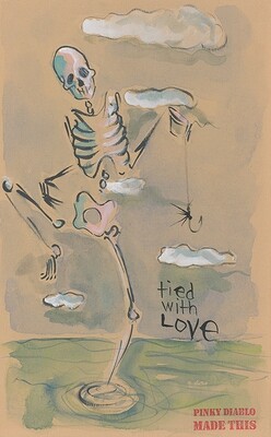 Tied With Love - Pinky Diablo Fishing Watercolor