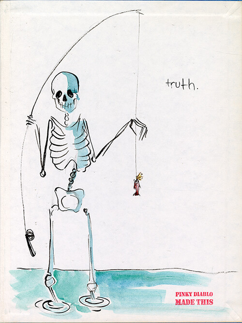 Dia de los Muertos Pescados con mosca - Pinky Diablo Fly Fishing Watercolor