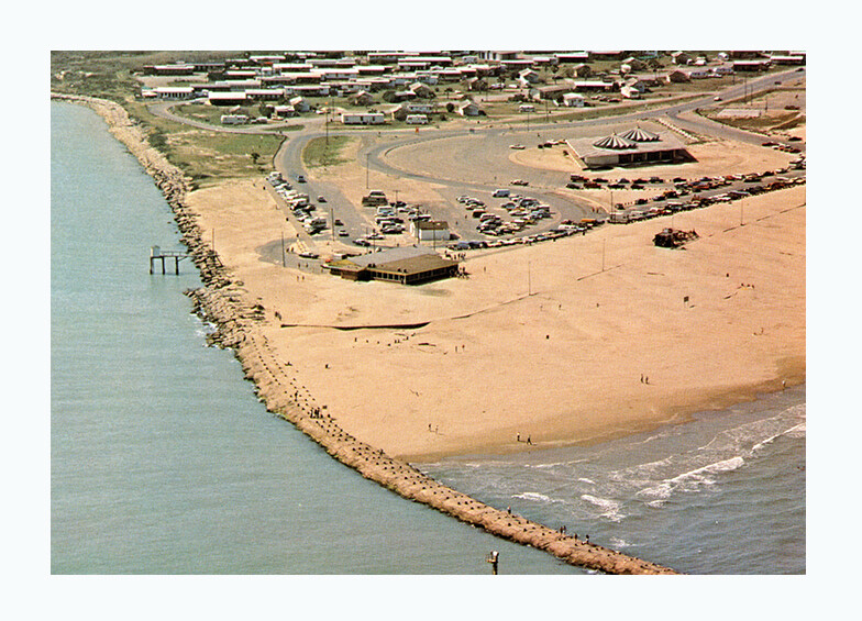 South Padre Island Vintage Post Card Andy Bowie Park Aerial