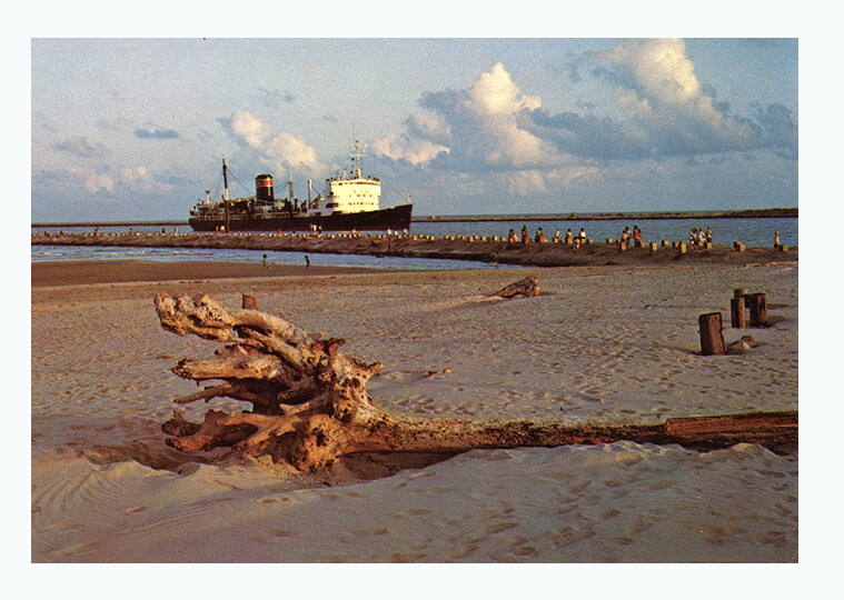 Vintage Postcard Jetties Tanker - South Padre Island 1970's