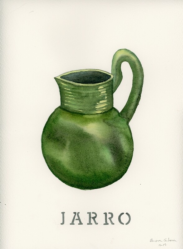 Mexican Restaurant Art Jarro - Aurora Cabrera Water Color Print Mexican Restaurant Art Jarro - Aurora Cabrera Water Color Print