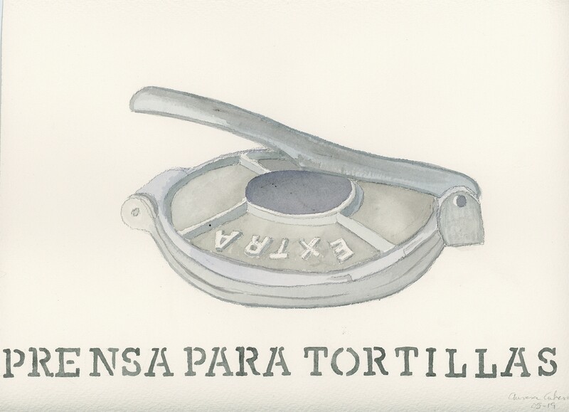 Restaurant Art Prensa de Tortillas - Aurora Cabrera Water Color Print Restaurant Art Prensa de Tortillas - Aurora Cabrera Water Color Print