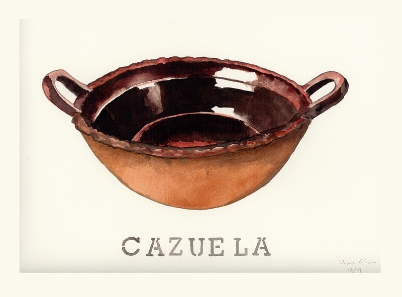Restaurant Art Cazuela - Aurora Cabrera Water Color Print Restaurant Art Cazuela - Aurora Cabrera Water Color Print