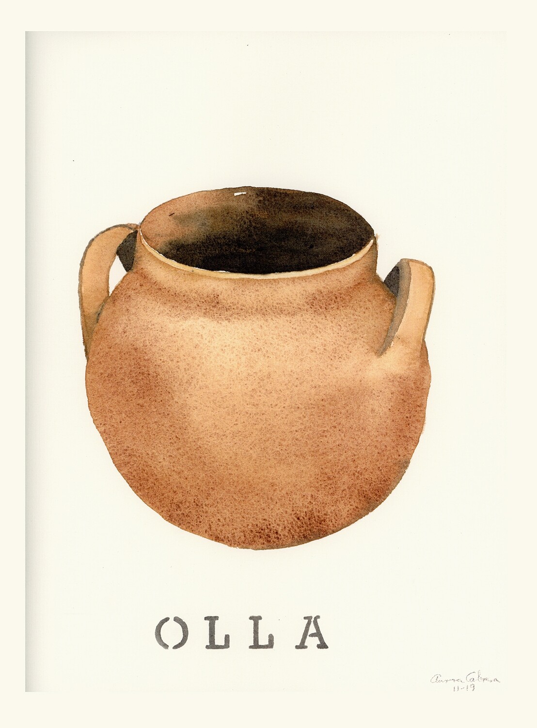 Olla - Aurora Cabrera Water Color Print