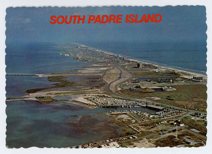Vintage Postcard Aerial Photograph - South Padre Island 1970's