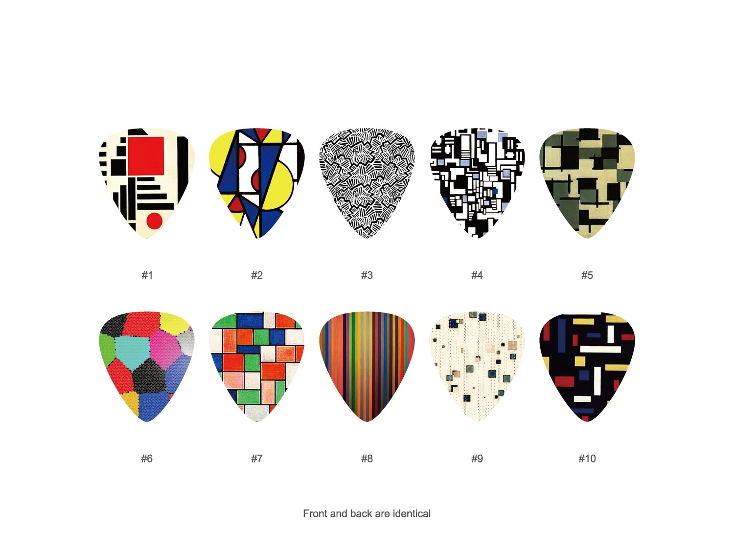 Abstract Guitar Pick Set (10 picks)