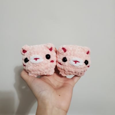 Bear Puff Buddy Crochet Plushie - Light Pink