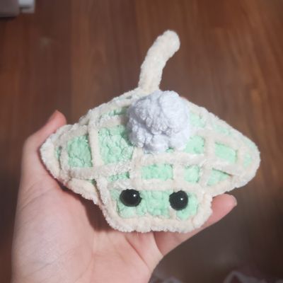 Manta Ray Crochet Plushie - Green Pie Themed