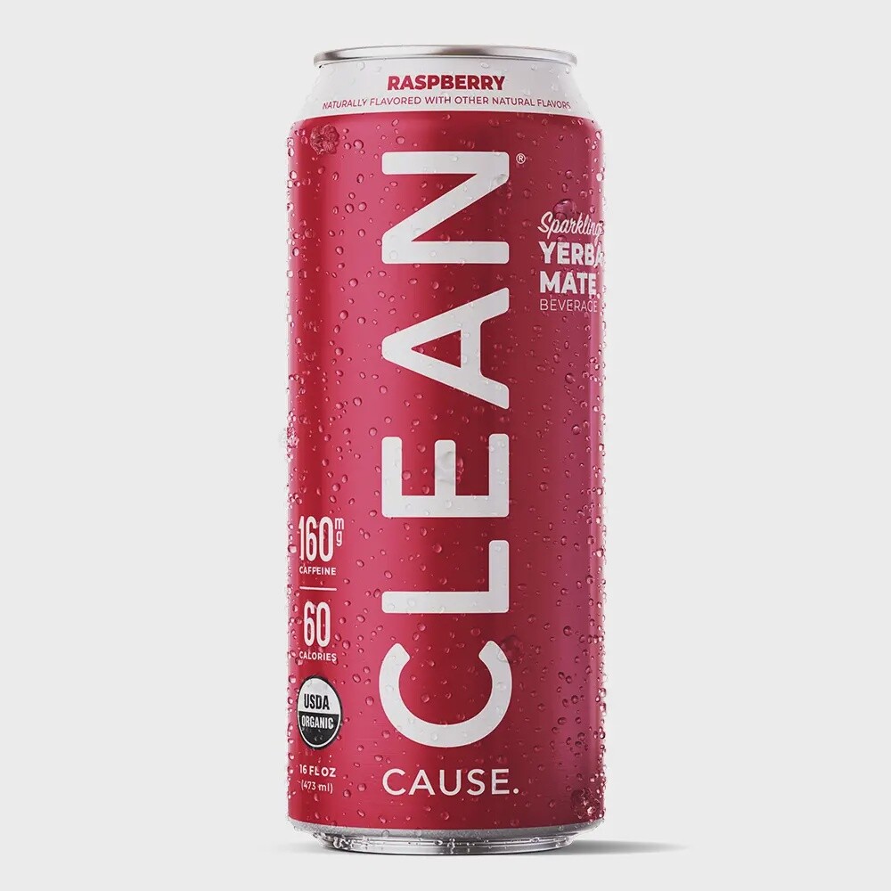 Clean Cause Raspberry Organic Sparkling Yerba Mate
