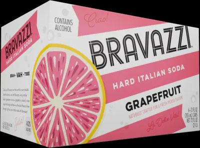 Bravazzi Hard Italian Soda Grapefruit 6 Pack