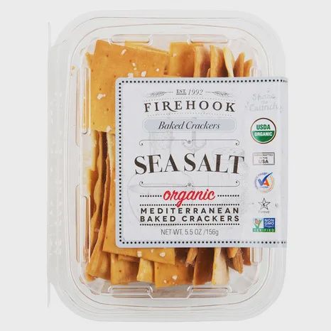 Firehook 5.5oz Baked Crackers Snack Box Organic Sea Salt