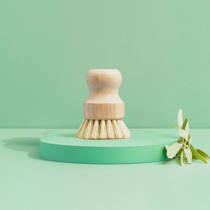 Green Llama Bamboo Dish Scrub Brush