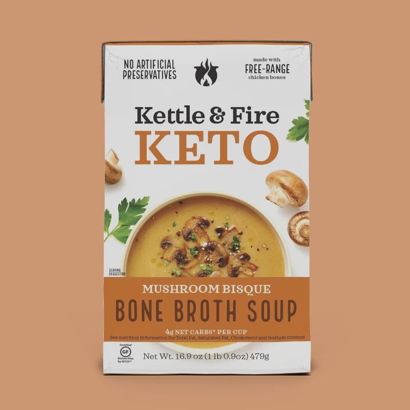 Kettle &amp; Fire Keto  Mushroom Bisque Bone Broth Soup