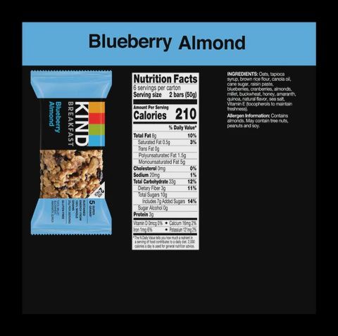 Kind Breakfast Blueberry Almond 2 pack