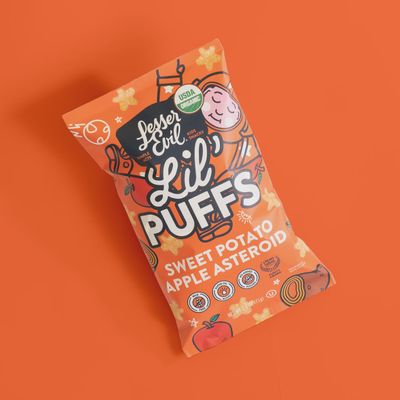 Lesser Evil Lil’ Puffs Sweet Potato Apple Asteriod