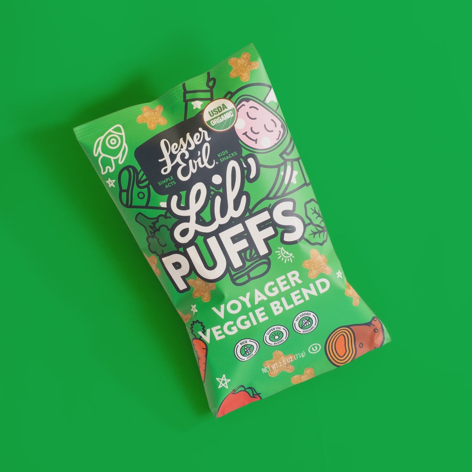 LesserEvil Lil' Puffs Voyager Veggie Blend 2.5oz