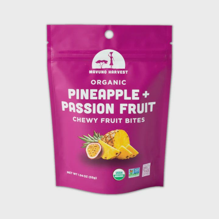 Mavuno Harvest Organic Pineapple + Passion Fruit Chewy Bites