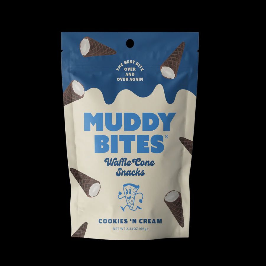 Muddy Bites Waffle Cone Snacks Cookies ‘n Cream