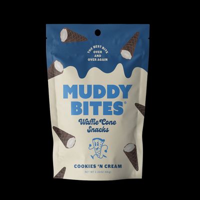 Muddy Bites Waffle Cone Snacks Cookies ‘n Cream