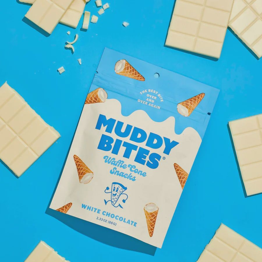 Muddy Bites Waffle Cone Snacks White Chocolate