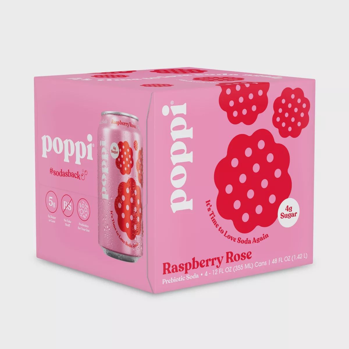 Poppi Raspeberry Rose 4 Pack