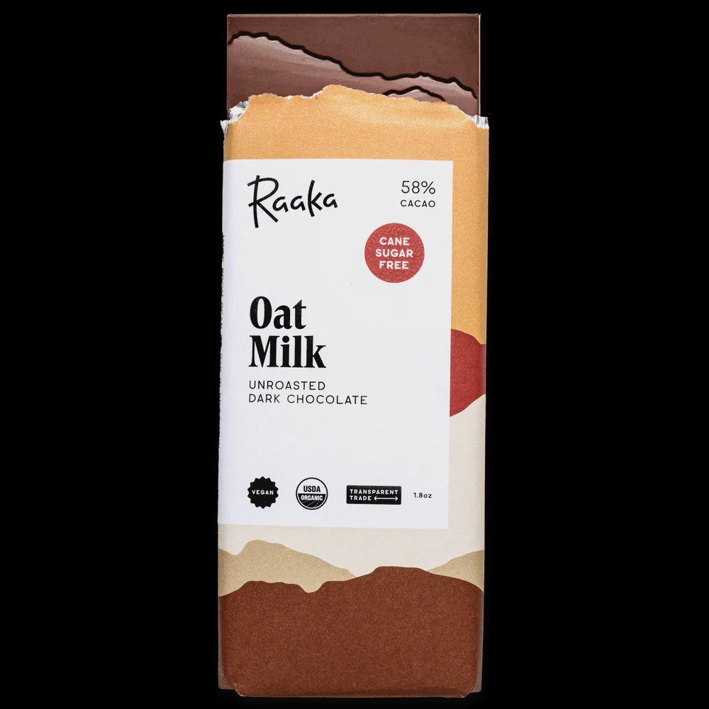 Raaka Oat Milk Unroasted Dark Chocolate Bar