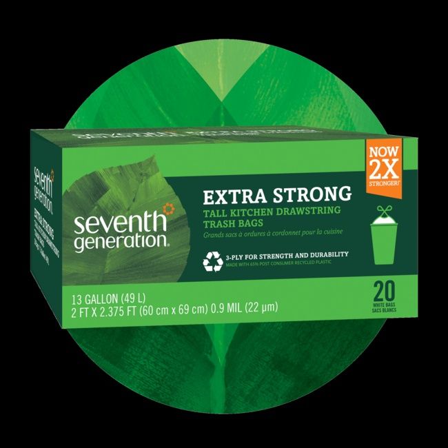 Seventh Generation Extra Strong Tall Kitchen Drawstring Trash Bag
