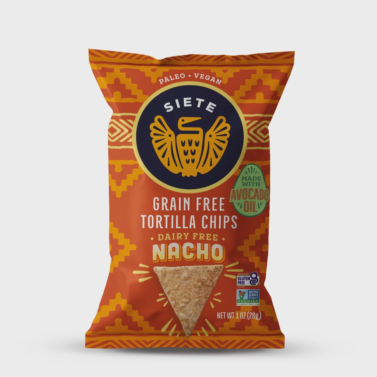 Siete Grain Free Tortilla Chips Dairy Free Nacho 1oz