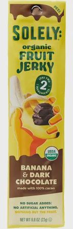 Solely Fruit Jerky One Whole Organic Banana with Cacao