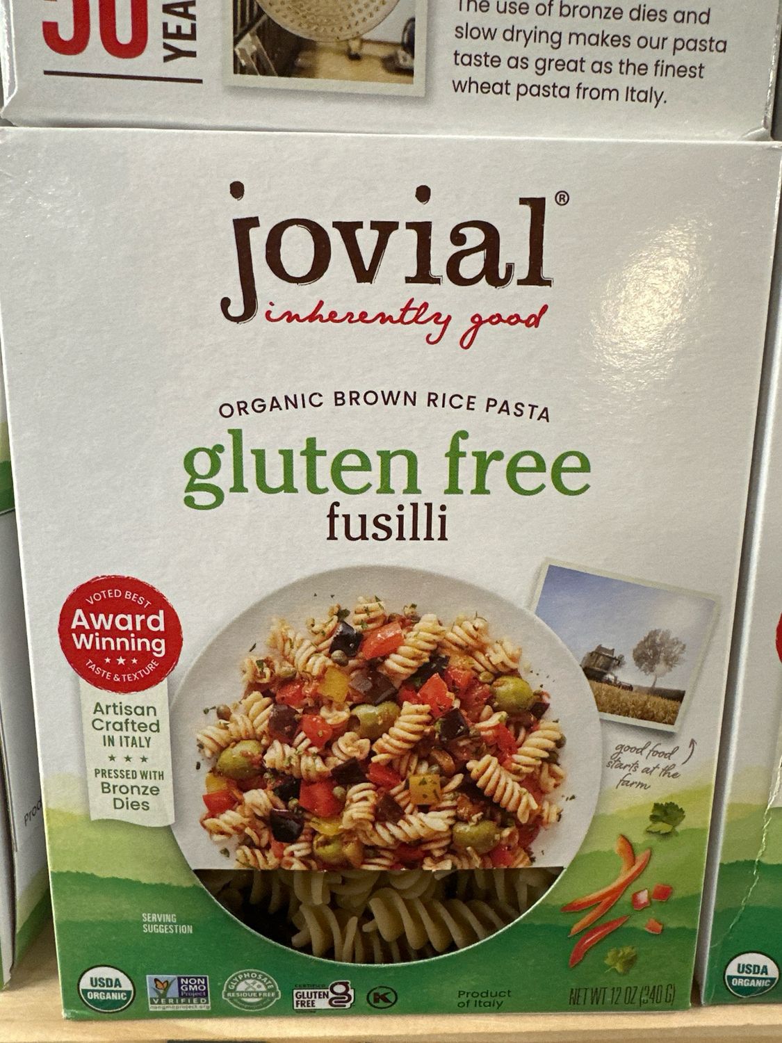 Jovial Organic Brow Rice Pasta Fusilli