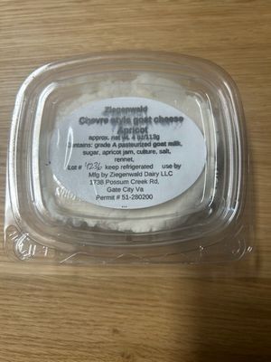 Ziegenwald Chevre Style Goat Cheese Apricot 4oz