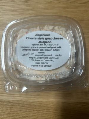 Ziegenwald Chevre Style Goat Cheese Jalapeno  4 oz.