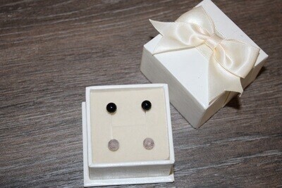 Boucles d'oreilles en acier et pierre