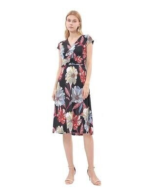 Robe noir à fleurs