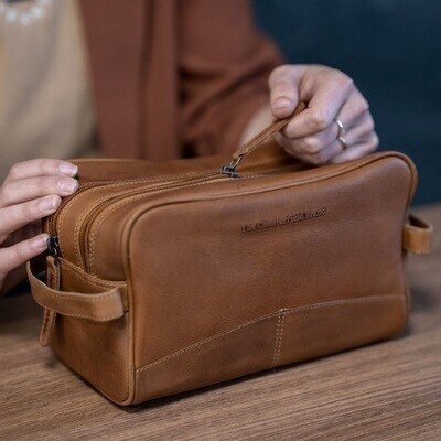 Trousse de toilette STACEY cognac