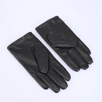 Gants en similicuir noir