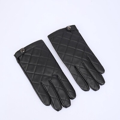 Gants en similicuir noir